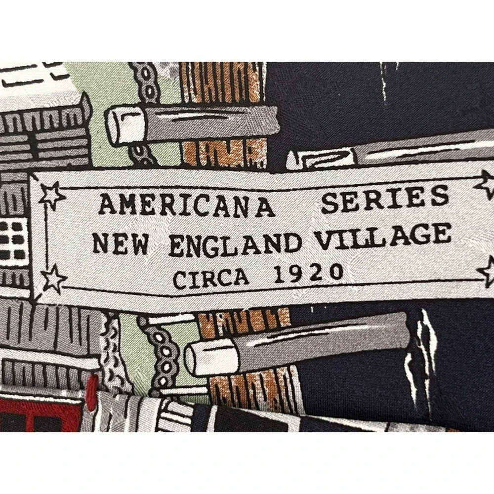 Van Heusen Men's Necktie Tie Silk American Series New England Village Made USA